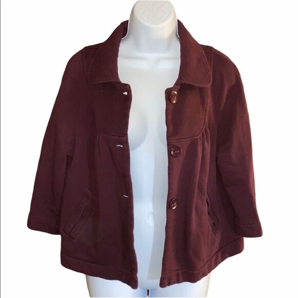 Apt. 9 Jersey Top/Jacket Maroon Size L - Picture 1 of 4